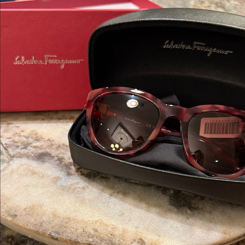 Salvatore Ferragamo Burgundy Sunglasses
